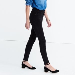 Madewell Black Velvet 9" High Rise Skinny Jean